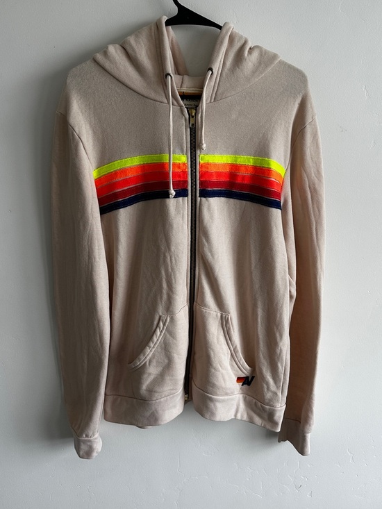 Aviator Nation Tops - Aviator Nation Unisex 5 Stripe Hoodie in Vintage White Size Large
